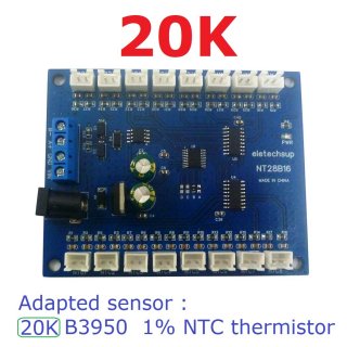 NT28B16 20K 16 CH RS485 Temperature Acquisition Board RTU Paperless Recorder 10K/20K/50K/100K B3950 NTC Sensor