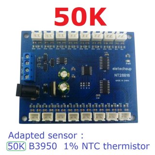 NT28B16 50K 16 CH RS485 Temperature Acquisition Board RTU Paperless Recorder 10K/20K/50K/100K B3950 NTC Sensor