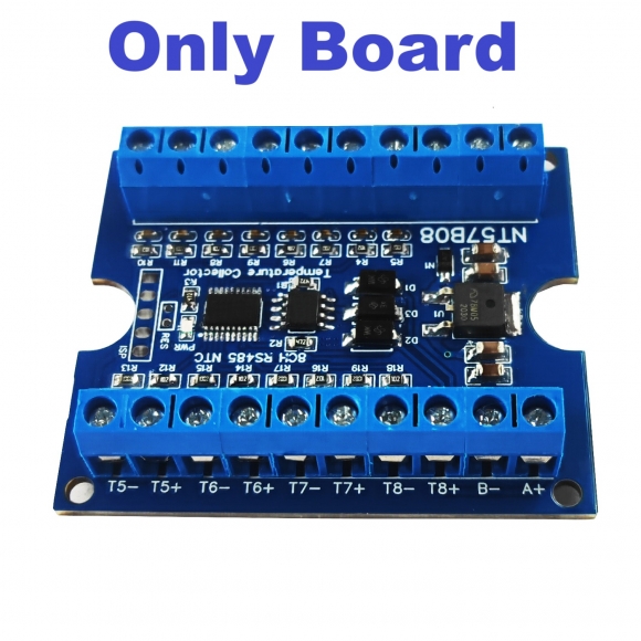 NT57B08 8CH Temperature Resistance Acquisition Board Modbus RTU RS485 NTC Thermocouple Sensors for Paperless Recorder Controller