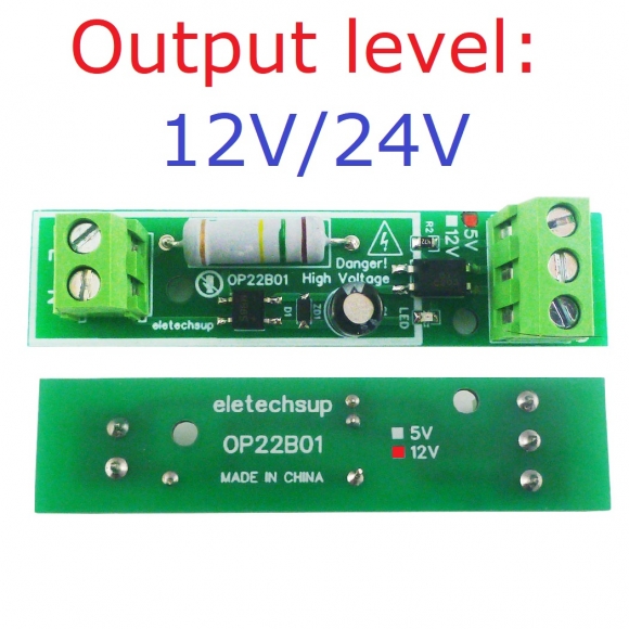 OP22B01 12V Output 12v 24V AC 110V 220V to 3.3V 5V 12V 24V Voltage Signal Detection Module Power ON/OFF Alarm Board for PLC RS485 IO Module