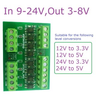 OP31C08 In 9-24V Out 3-8V PNP to PNP 8ch PLC Digital Switch IO Isolation Protection Board 3.3V 5V 12V 24V Logic Level Converter NPN PNP Wet Contact