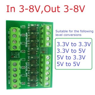 OP31C08 In 3-8V Out 3-8V PNP to PNP 8ch PLC Digital Switch IO Isolation Protection Board 3.3V 5V 12V 24V Logic Level Converter NPN PNP Wet Contact