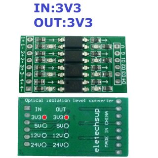 OP71A04 3.3V 3.3V NPN Active Low 10Khz DI-DO Digital Switch Optical Isolation Module Logic Level Converter for PLC RS485 IO Communication
