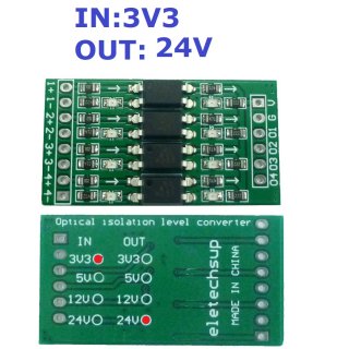 OP71A04 3.3V 24V NPN Active Low 10Khz DI-DO Digital Switch Optical Isolation Module Logic Level Converter for PLC RS485 IO Communication