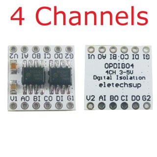 OPDIB04 4 Channels DC 3.3V 5V Digital Isolation Communication Module 150Kbps TTL LvTTL Level Converter for UART SPI IIC RS485 GPIO