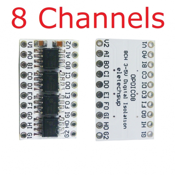 OPDIC08 8 Channels DC 3.3V 5V Digital Isolation Communication Module 150Kbps TTL LvTTL Level Converter for UART SPI IIC RS485 GPIO