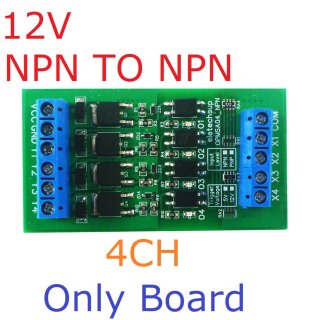 OPMSA04 NPN Input 12-24V NPN Output 4CH DC 3.3-24V 0-2kHz PWM Signal Amplifier NPN/PNP Logic Level Converter LED Driver 5A IO Current Amplifier
