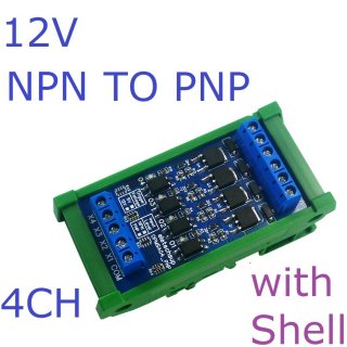 OPMSA04 NPN Input 12-24V PNP Output 4CH DC 3.3-24V 0-2kHz PWM Signal Amplifier NPN/PNP Logic Level Converter LED Driver 5A IO Current Amplifier