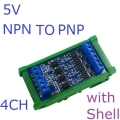 OPMSA04 PNP Input 3.3-5V NPN Output 4CH DC 3.3-24V 0-2kHz PWM Signal Amplifier NPN/PNP Logic Level Converter LED Driver 5A IO Current Amplifier