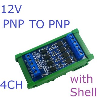 OPMSA04 PNP Input 12-24V PNP Output 4CH DC 3.3-24V 0-2kHz PWM Signal Amplifier NPN/PNP Logic Level Converter LED Driver 5A IO Current Amplifier