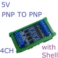 OPMSA04_ PNP Input 3.3-5V PNP Output 4CH DC 3.3-24V 0-2kHz PWM Signal Amplifier NPN/PNP Logic Level Converter LED Driver 5A IO Current Amplifier