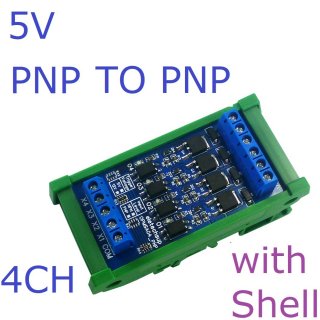 OPMSA04_ PNP Input 3.3-5V PNP Output 4CH DC 3.3-24V 0-2kHz PWM Signal Amplifier NPN/PNP Logic Level Converter LED Driver 5A IO Current Amplifier