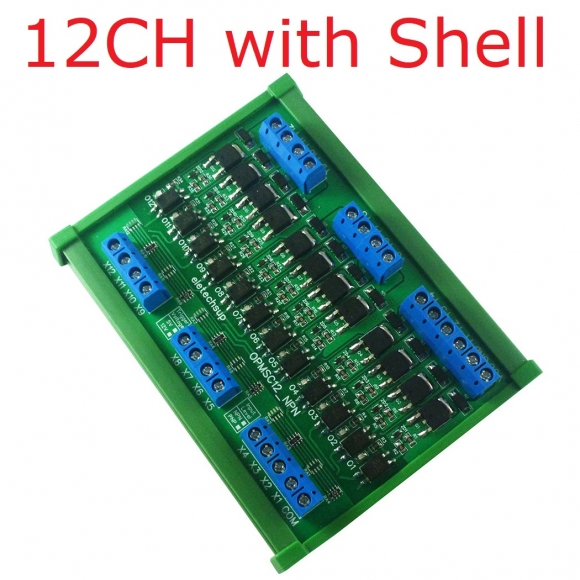 OPMSC12 PNP Input 12-24V NPN Output 12CH DC 3.3V/5V/12V/24V 5A PLC Signal Amplifier NPN/PNP Logic Level Converter Module