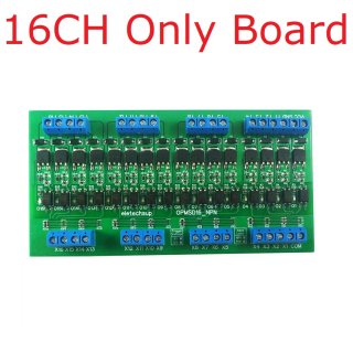 OPMSD16 Input 3.3-5V PNP Output 16CH DC 3.3-24V 5A MOS Solid State Relay Module Din Rail Mount NPN/PNP PLC IO Signal Amplifier for Motor Relay LED