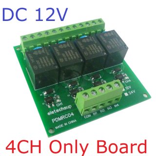 PDMRC04 DC12V 4CH NPN/PNP 30mA to 10A Digital IO Amplifier Relay Module PLC IO Board for PTZ RS485 Industrial Control