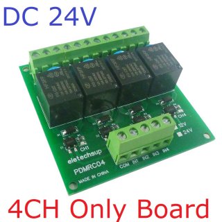 PDMRC04 DC24V 4CH NPN/PNP 30mA to 10A Digital IO Amplifier Relay Module PLC IO Board for PTZ RS485 Industrial Control