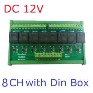 PDMRD08 DC12V 8CH NPN/PNP 30mA to 10A Digital IO Amplifier Relay Module PLC IO Board for PTZ RS485 Industrial Control