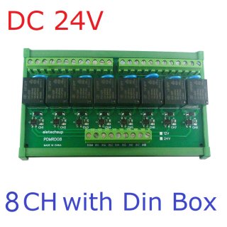 PDMRD08 DC24V 8CH NPN/PNP 30mA to 10A Digital IO Amplifier Relay Module PLC IO Board for PTZ RS485 Industrial Control