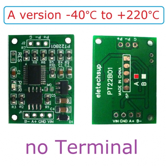 PT22B01 DC 12V -40~220 Celsius 1CH Celsius PT100 RTD Thermocouple Celsius Fahrenheit Wide RS485 Temperature Measurement Modbus RTU Board Sensor Module