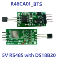 R46CA01 5V RS485 TS DC 3.7-25V DS18B20 RS485 RS232 TTL Modbus RTU Temperature Sensor Remote Acquisition Monitor Module For Arduino PC PLC MCU