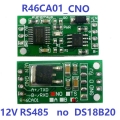 R46CA01 12V RS485 NO DC 3.7-25V DS18B20 RS485 RS232 TTL Modbus RTU Temperature Sensor Remote Acquisition Monitor Module For Arduino PC PLC MCU