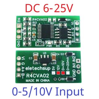 R4CVA02 Power 6-25V IN0-10V Mini 2CH Voltage Current RS485 Collector Module ADC Serial Port UART AI Input Module PLC Analog IO