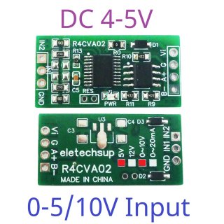 R4CVA02 Power 5V IN0-10V Mini 2CH Voltage Current RS485 Collector Module ADC Serial Port UART AI Input Module PLC Analog IO
