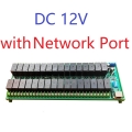 R4D5E32 12V 32Ch DC 12V 24V 20A High Current Ethernet RS485 Relay Module RJ45 Network Port TCP/IP Modbus RTU Board