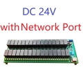 R4D5E32 24V 32Ch DC 24V 20A High Current Ethernet RS485 Relay Module RJ45 Network Port TCP/IP Modbus RTU Board