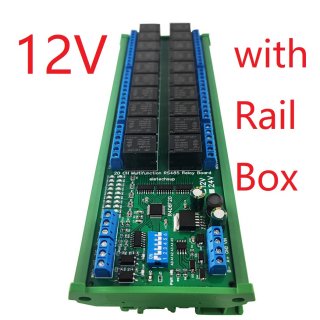 R4D6F20 12V 20DO 2DI 2AI RS485 Switch Digital Analog IO Modbus RTU Relay Module PLC Expanding Board 4-20MA 0-10V Voltage Read