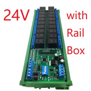 R4D6F20 24V 20DO 2DI 2AI RS485 Switch Digital Analog IO Modbus RTU Relay Module PLC Expanding Board 4-20MA 0-10V Voltage Read