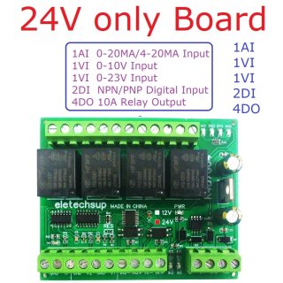 R4D7G04 DC 24V Multifunction PLC IO Expanding Board 4-20MA 0-10V Analog Current Voltage Collector NPN/PNP DI for Instrument