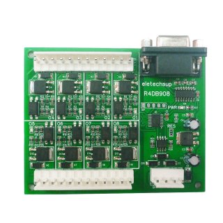 R4DB908 2 in 1 RS485 RS232 DB9 8DO Module Modbus Rtu 3A NPN Mos Optocoupler Isolation Output Solid State Relay for LED Motor PLC PTZ Can