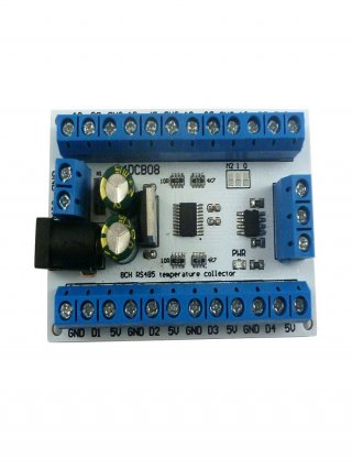 R4DCB08 8 CH DC 12V DS18B20 RS485 Temperature Sensor Remote Acquisition Monitor Digital Thermometer Module PLC Configuration