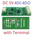 R4IOH08 5V 4DI-4DO Multipurpose RS485 Digital Input Output Module mini PLC IO Dilator DC 12V 24V for Arduino