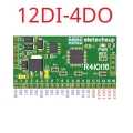 R4IOI16 12DI 4DO 16CH 5 IN 1 Modbus Rtu Digital IO Module RS485 NPN PNP DI-DO Pin Core Board Switching Input Output PLC HMI Remote IO Expanding