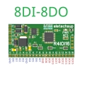 R4IOI16 8DI 8DO 16CH 5 IN 1 Modbus Rtu Digital IO Module RS485 NPN PNP DI-DO Pin Core Board Switching Input Output PLC HMI Remote IO Expanding