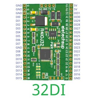 R4IOJ32 32DI Modbus Rtu Digital 5V 3.3V TTL IO RS485 2.54mm Pin Core Board