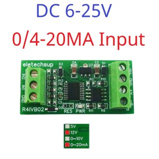 R4IVB02 Power 6-25V IN0-20MA Low-Cost 2-AI Modbus RS485 Voltage Current 12Bit ADC Collection Module 4-20mA 0-10V PLC HMI Analog Remote IO Expansion Board