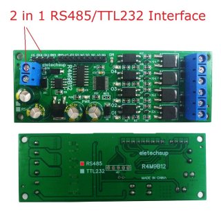 R4M9B12 DC 6-24V 4CH RS485 TTL232 Multifunction MOS Transistor Solid State Relay Module Modbus RTU AT Command for PLC Motor PTZ LED
