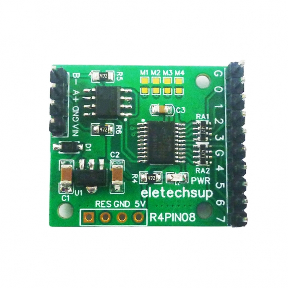 R4PIN08 8DO with pin 8CH Multifunction RS485 Remote IO 2.54mm Pin Core Board Modbus Rtu Master-slave Digital Collection Module DC 5V 12V 24V