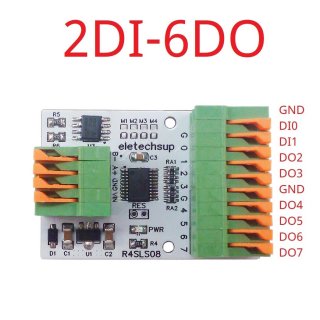 R4SLS08 2DI 6DO DC 12V 24V Quick Wiring Connector RS485 Modbus Remote IO NPN PNP DI-DO Module 141R Spring Terminal Block for Relay Smart Home