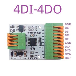 R4SLS08 4DI 4DO DC 12V 24V Quick Wiring Connector RS485 Modbus Remote IO NPN PNP DI-DO Module 141R Spring Terminal Block for Relay Smart Home