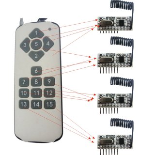 RF15B04 + AK030 15CH Remote VS 4 135uA Low-Power -117dBm 5V TTL Decoding RF ASK For Arduino MCU