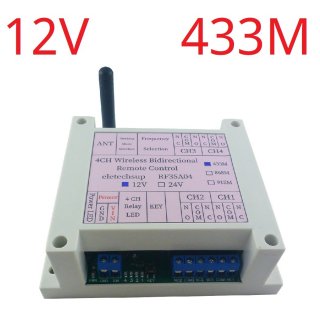 RF35A04 Wireless Bidirectional Remote Control 12V 433M Controller Feedback AES Rolling Code for Gating Crane Garage Door Industrial Manufacturing