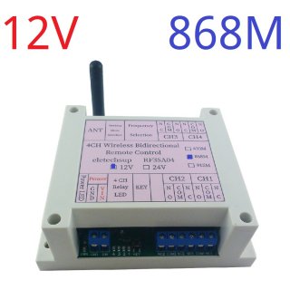 RF35A04 Wireless Bidirectional Remote Control 12V 868M Controller Feedback AES Rolling Code for Gating Crane Garage Door Industrial Manufacturing