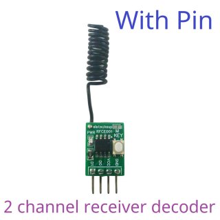 RFCE001 Mini 2CH 433M UHF Wireless Receiver PT2262 2264 EV1527 Decoder ASK OOK Learning Fixed Code Decoding Module Smart Home Automation