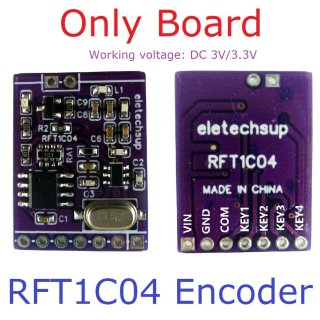 RFT1C04 Transmitter for RFR1A04 Receiver 4CH AES128 Encryption Codec Remote Control Module 433M Superheterodyne Transceiver replace PT2262 EV1527 HC301