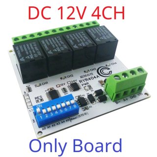 RYR404A Easy Setup12V 4 Channels Modbus Relay Board IOT RS485 Network PC UART Industrial Control Switch Module for PLC HMI TP PTZ