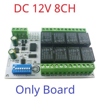 RYR408B Easy Setup 12V 8 Channels Modbus Relay Board IOT RS485 Network PC UART Industrial Control Switch Module for PLC HMI TP PTZ